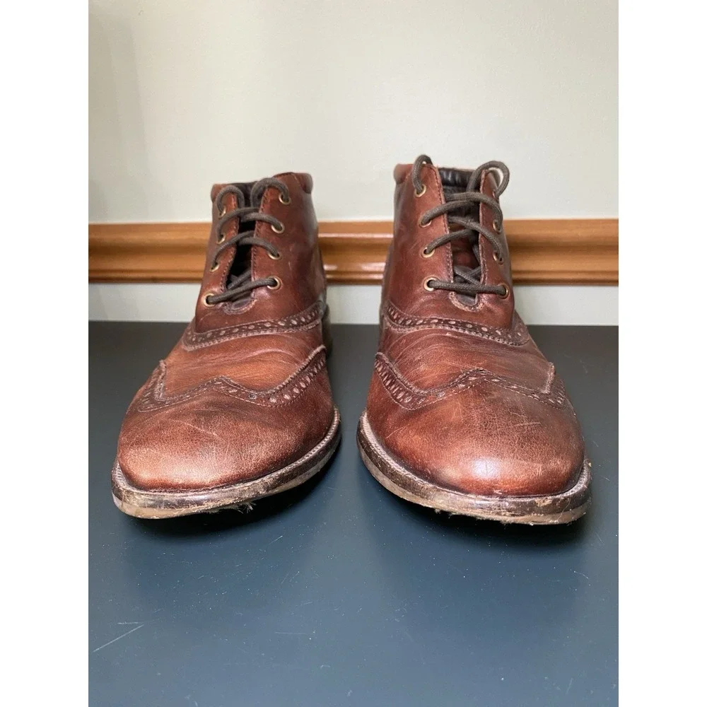 Cole Haan Liam Men 10M Brown‎ Leather Wingtip Ankle Chukka Boot C11053 Boho
